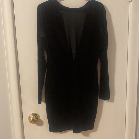 Black party dress, suede - Picture 2 of 2